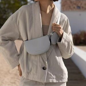 Zara Oversized Corduroy Blazer Ecru White Beige Medium NWOT